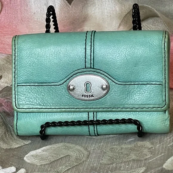 Fossil women’s trifold wallet Teal green - Picture 1 of 6